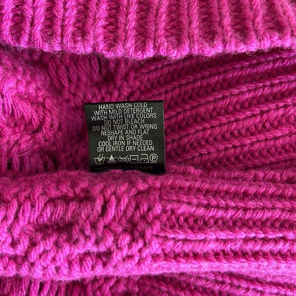 NWOT 360 Cashmere Hot Pink Chunky Knit Sweater Size S - Picture 5 of 7